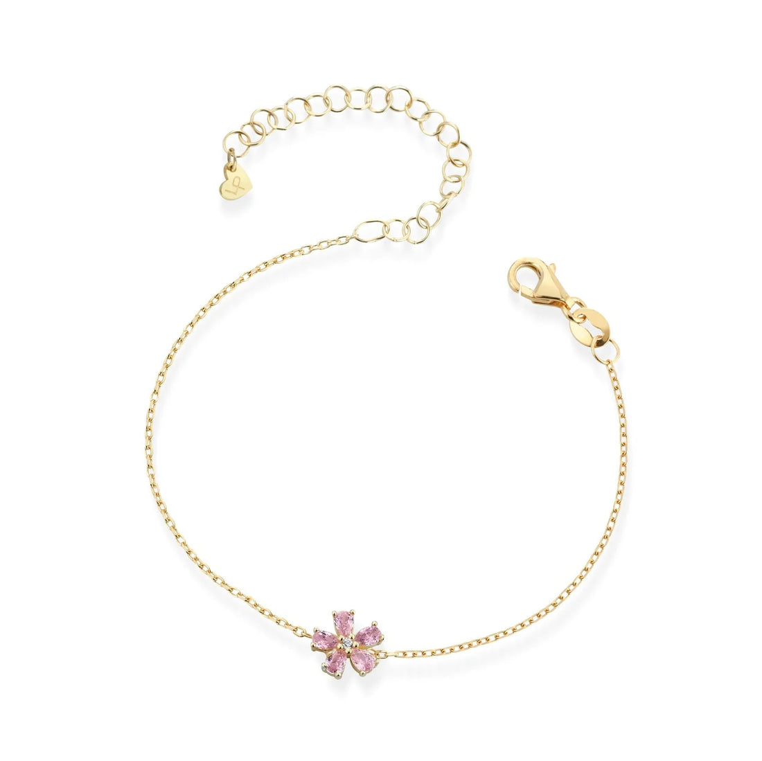 Bracciale Donna Laura P. Argento Dorato 925 Fiore Rosa BR0074GRS