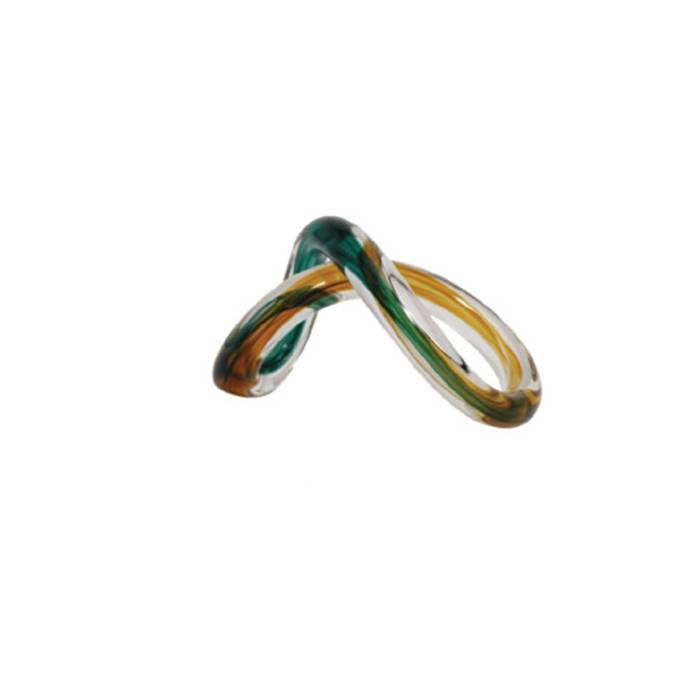 Scultura Cristallo Onlylux Sogninfiniti 26,5 cm Verde Ambra OL03477