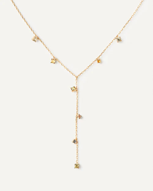 Collana Donna PDPaola Argento Dorato 925 Zirconi Verde Blu Rosa CO01-864-U