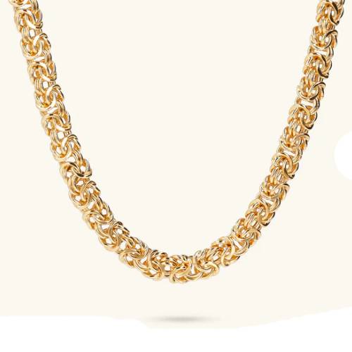 Collana Donna Etrusca Bizantina Placcata Oro Giallo 18kt WSET00678.YG