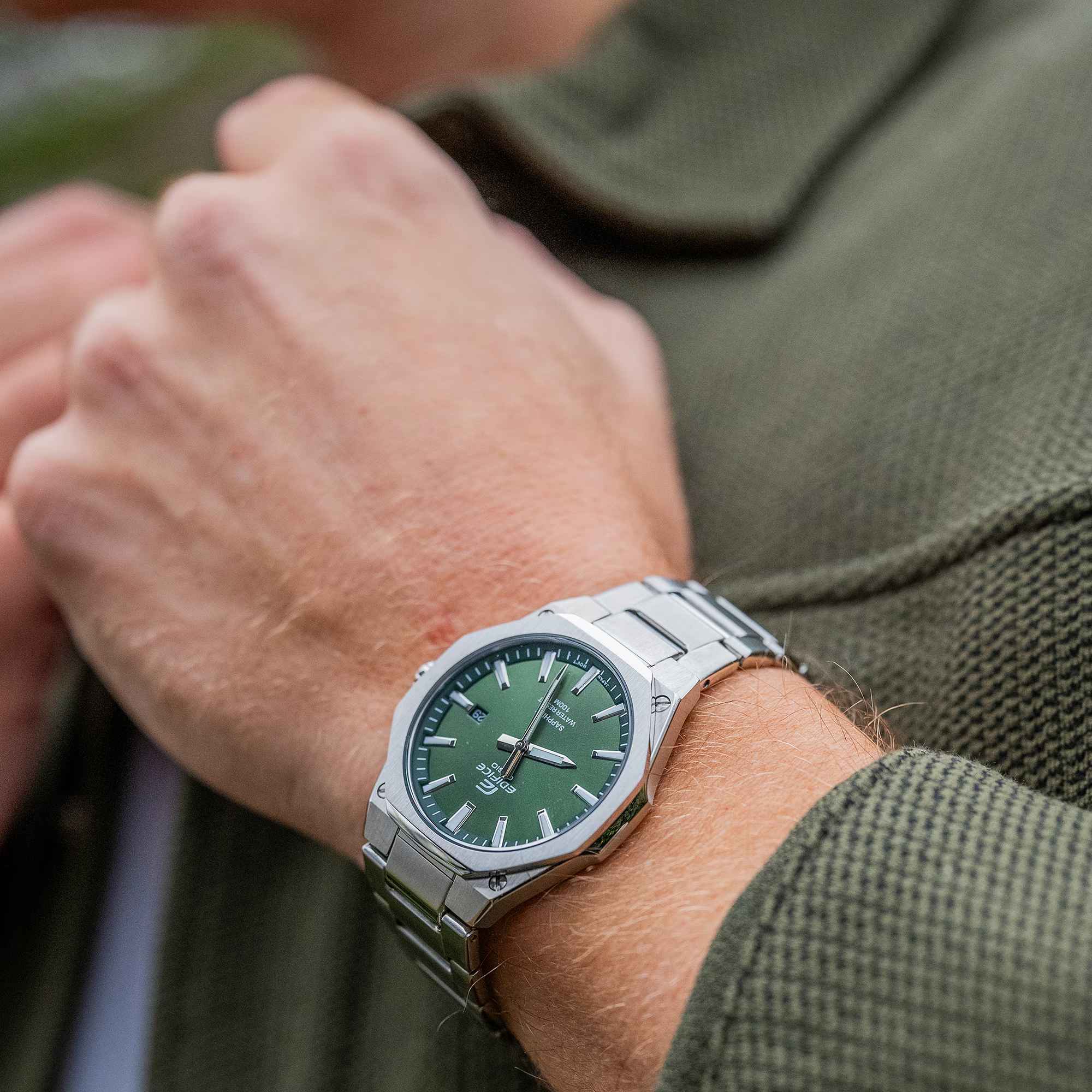 Orologio Uomo Casio Edifice Acciaio Verde Quarzo EFR-S108D-3AVUEF