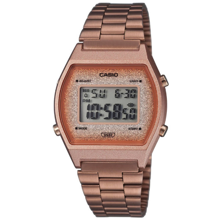 Orologio Donna Acciaio Casio Vintage Quarzo Rosè B640WCG-5DF Cronografo Glitter