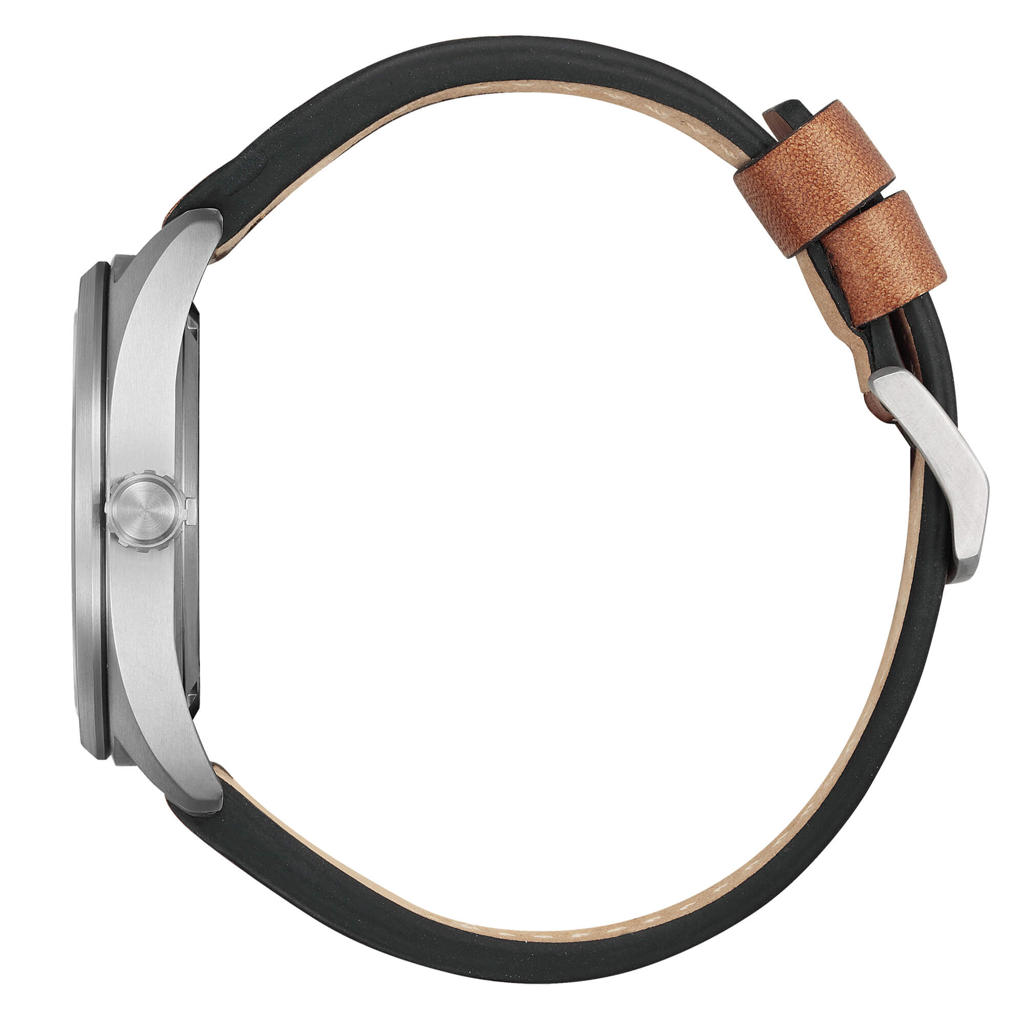 Orologio Uomo Citizen Eco-Drive Titanio Quarzo Doppia Data Pelle Marrone BM8560-11X