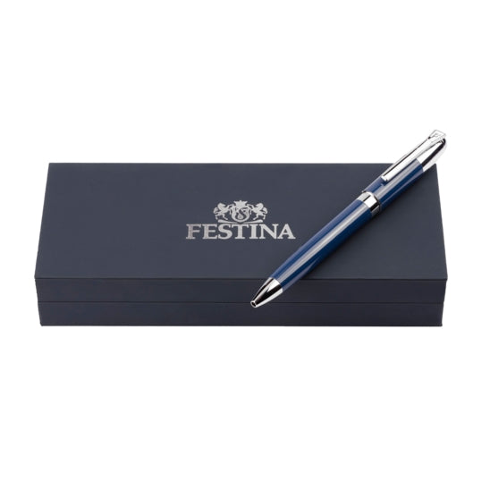 Penna Uomo Festina Acciaio Blu Logo Biro FWS4110/L