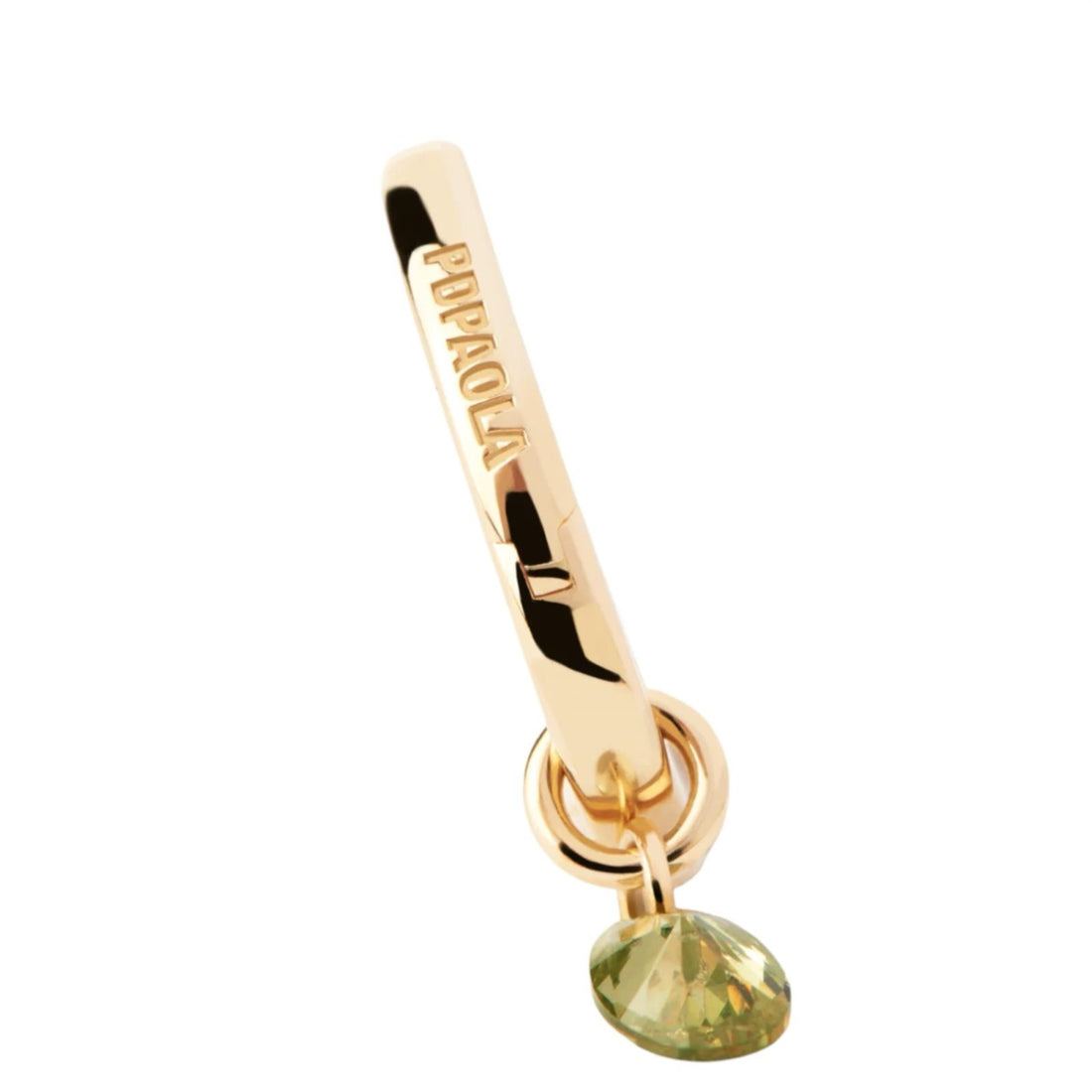 Orecchini Donna PDPaola Argento Dorato 925 Con Zircone Verde  AR01-B91-U
