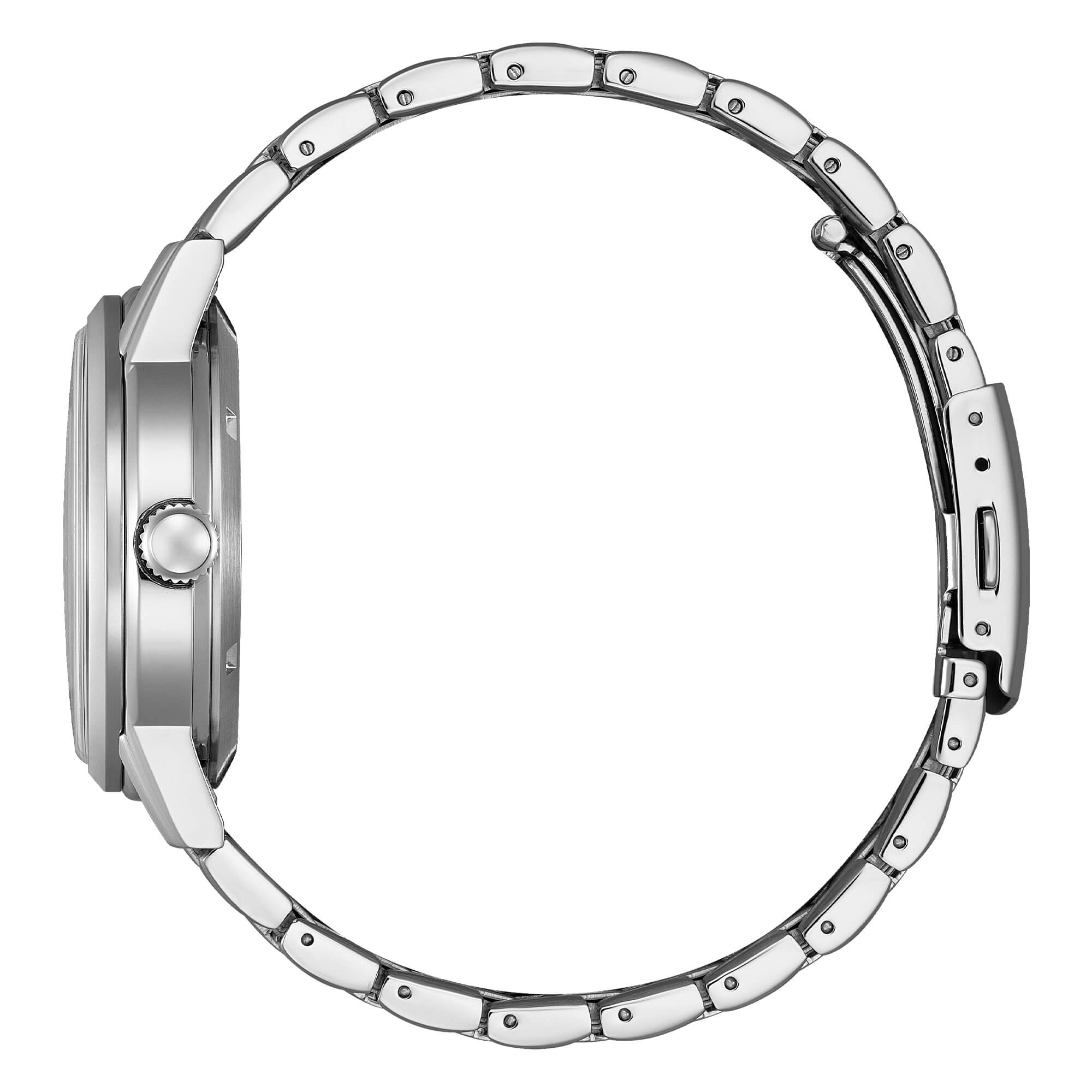 Orologio Uomo Citizen Automatico Bianco Numeri Acciaio Data NJ0210-56A