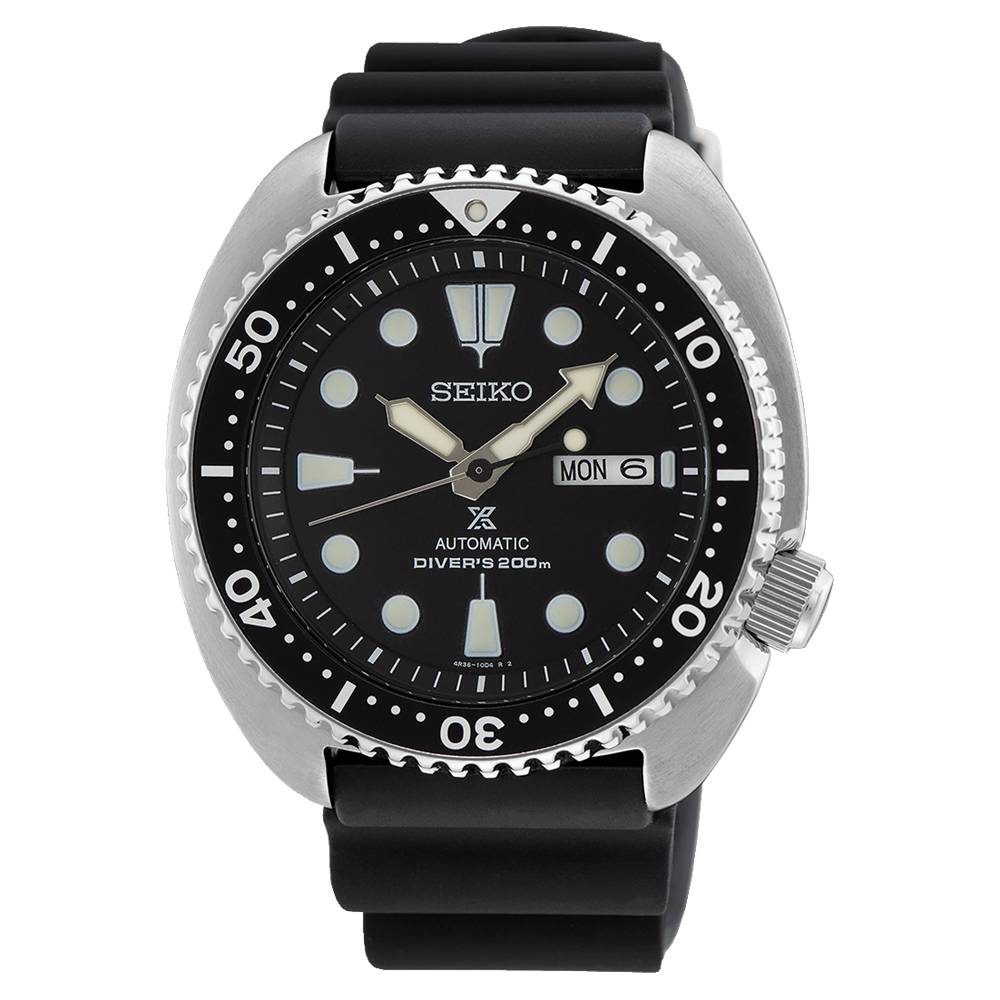 Orologio Uomo Seiko Prospex Turtle Nero Doppia Data Automatico Diver SRPE93K1