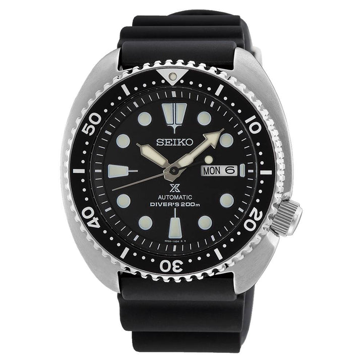 Orologio Uomo Seiko Prospex Turtle Nero Doppia Data Automatico Diver SRPE93K1