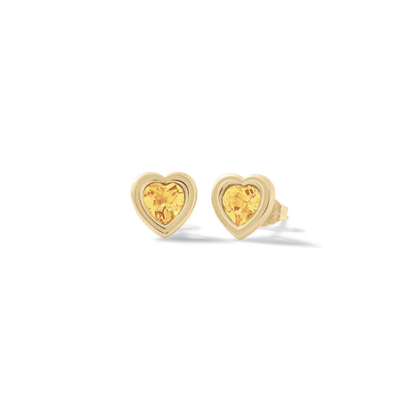 Orecchini Bambina Nanàn Argento Dorato 925 Cuori Smalto Giallo Zirconi NAN0503