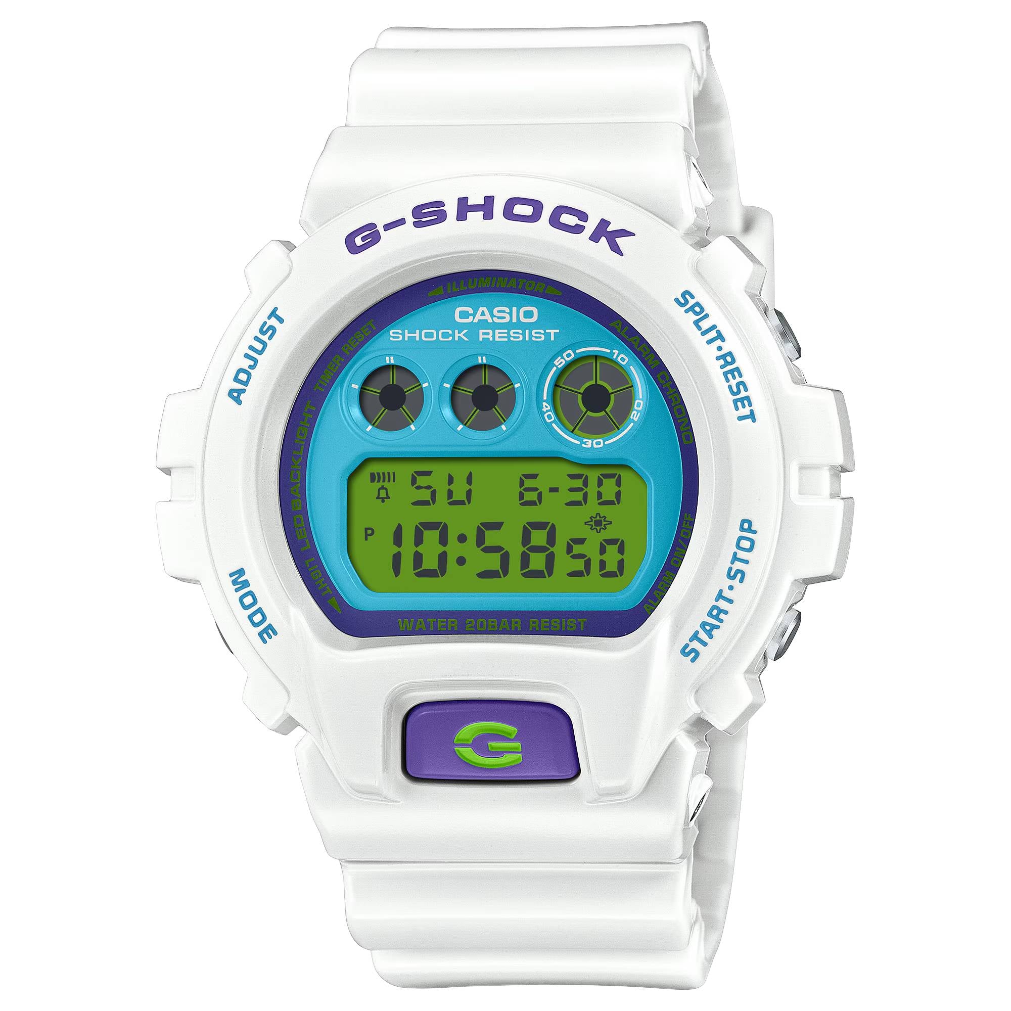 Orologio Unisex Casio G-SHOCK Quarzo Digitale Bianco Turchese DW-6900RCS-7ER