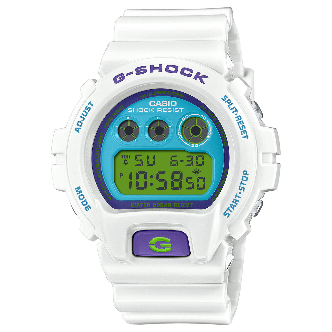 Orologio Unisex Casio G-SHOCK Quarzo Digitale Bianco Turchese DW-6900RCS-7ER