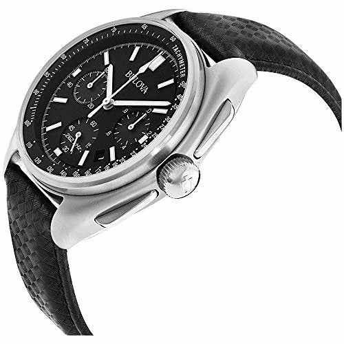 Orologio Uomo Bulova Quarzo Cronografo Lunar Pilot Nero Acciaio Pelle Data 96B251