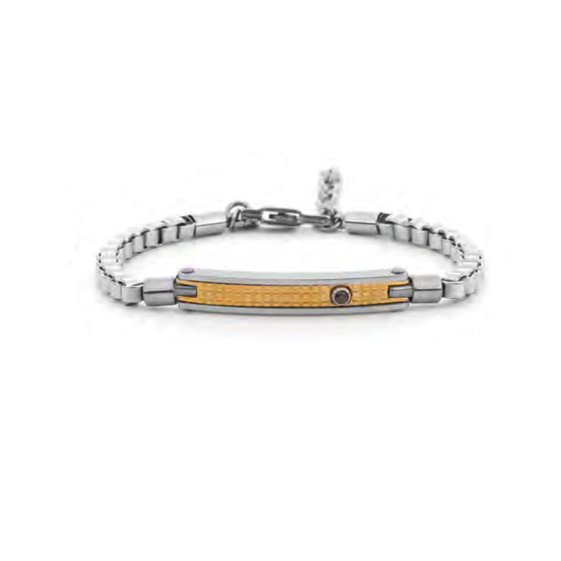 Bracciale Uomo 4US Cesare Paciotti Acciaio Dorato Nero 4UBR8021