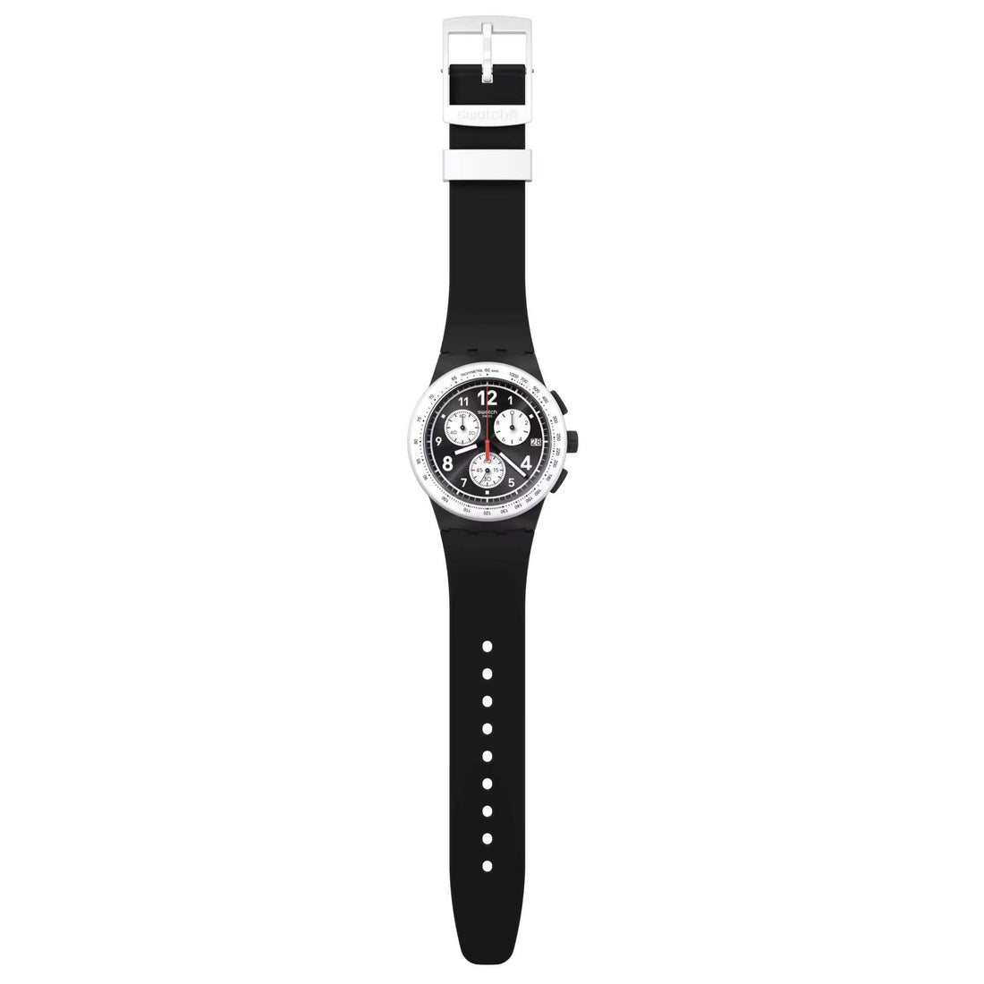 Orologio Unisex Swatch Nothing Basic About Black Quarzo Cronografo Data SUSB420