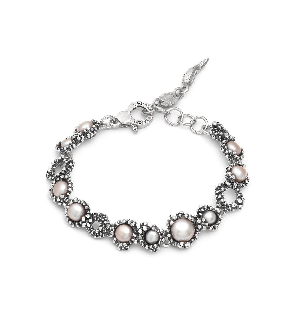 Bracciale Donna Giovanni Raspini Argento 925 Blossom Perle Semirigido 12492
