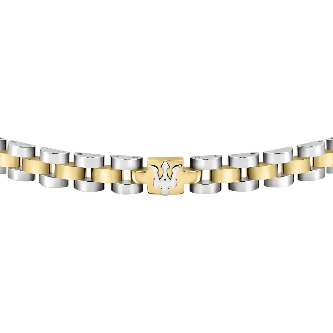 Bracciale Uomo Acciaio Maserati Logo Centrale dorato a maglia JM320AST09