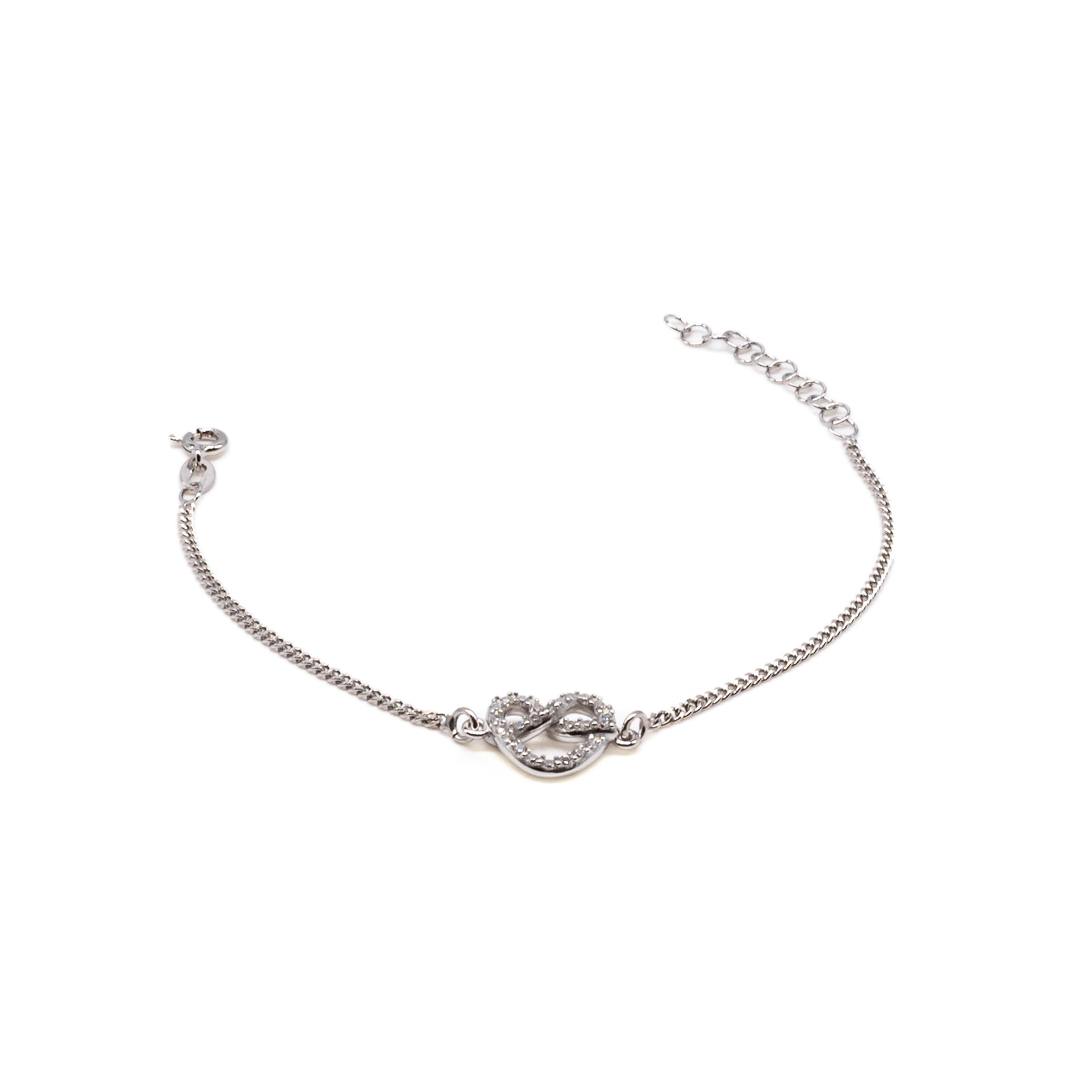 Bracciale Donna Re Mida Argento 925 Cuore Intrecciato Zirconi Bianchi B009