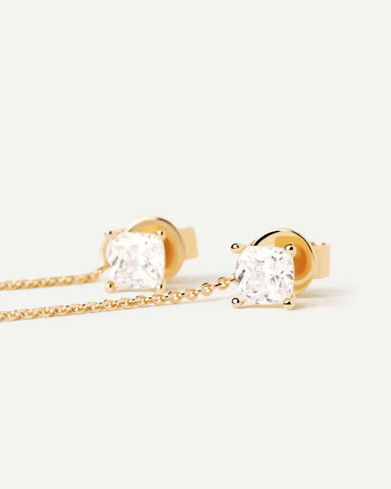 Orecchini Donna PDPaola Argento Dorato Punto Luce Lungo AR01-997-U