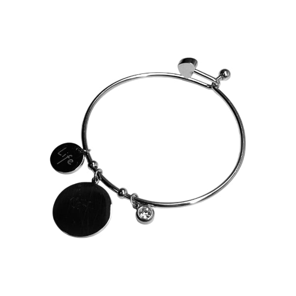 Bracciale Donna Re Mida Rigido Acciaio Tondo Personalizzabile BR-C-8