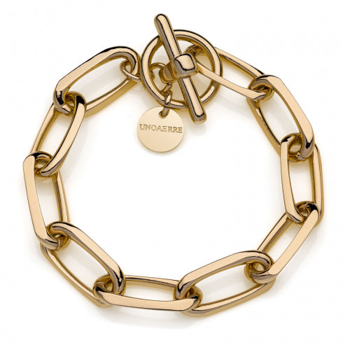 Bracciale Donna Unoaerre Bronzo Dorato Catena Squadrata 520633