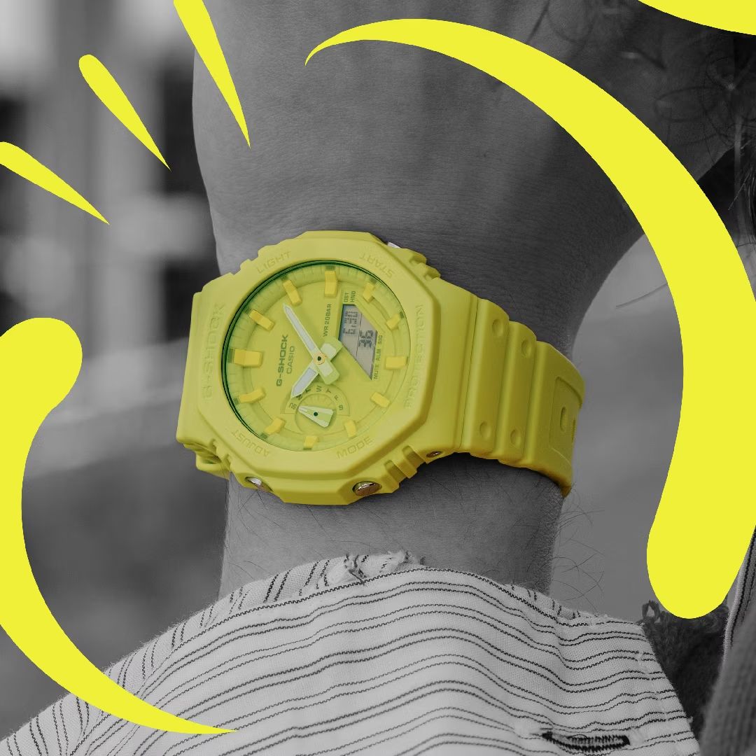 Orologio Unisex Casio G-SHOCK Quarzo Giallo Lime Pastello GA-2100-9A9ER