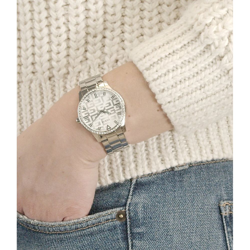 Orologio Donna Guess Quarzo Solo Tempo Acciaio Zirconi Bianchi GW0292L1