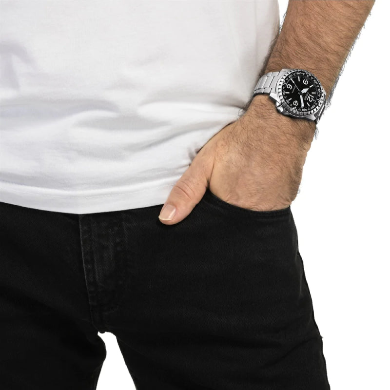 Orologio Uomo Acciaio Citizen Solo Tempo Data Military Automatico NJ2190-85E