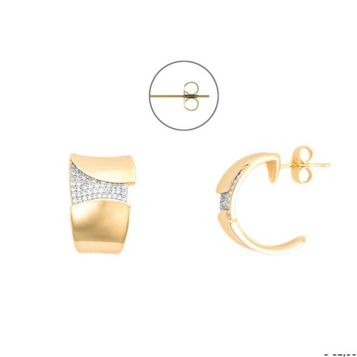 Orecchino Donna 4US Cesare Paciotti Ottone Oro Pvd Zirconi 4UOR8562W
