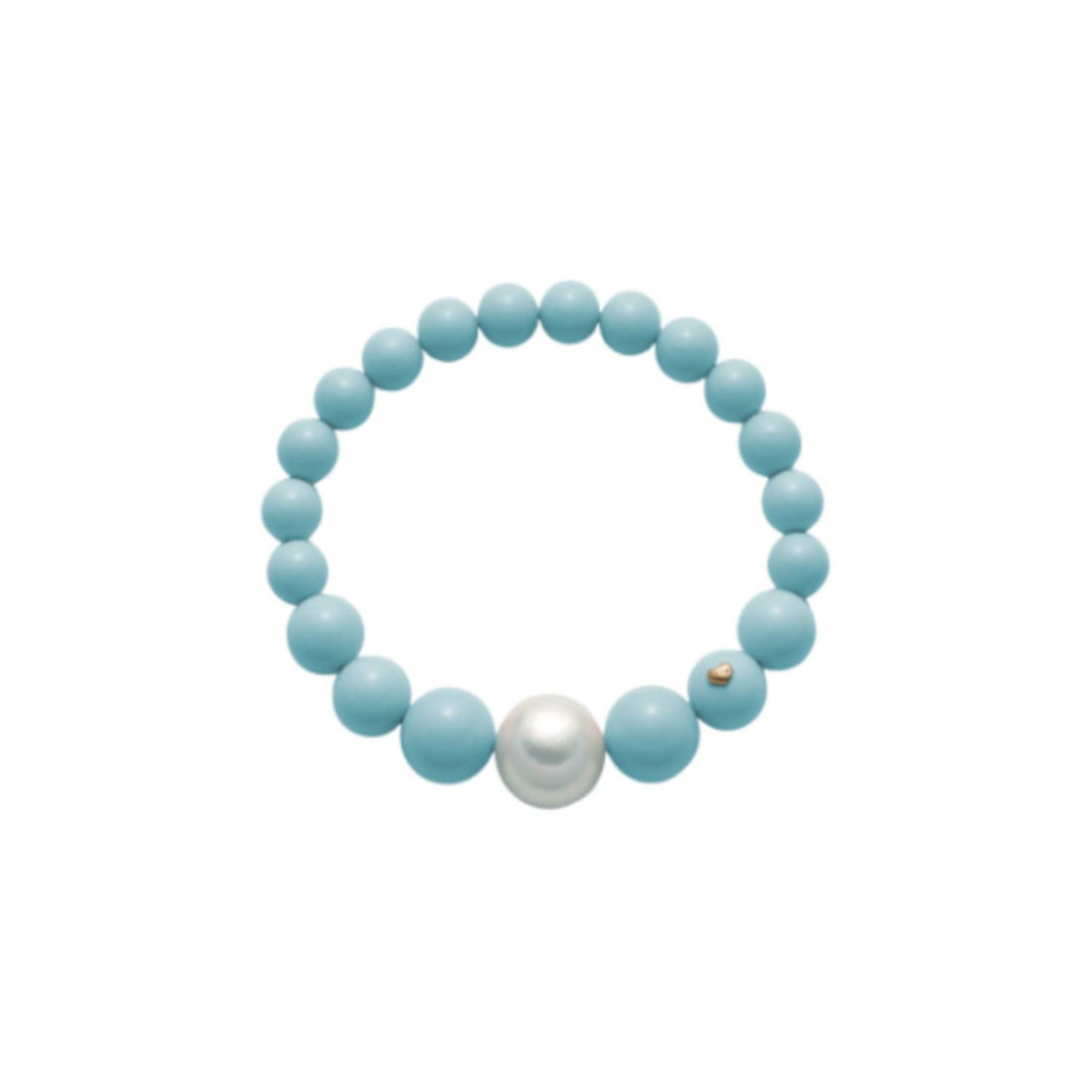 Bracciale Donna Elastico Miluna Agglomerato Turchese E Perla A Scalare PBR2565
