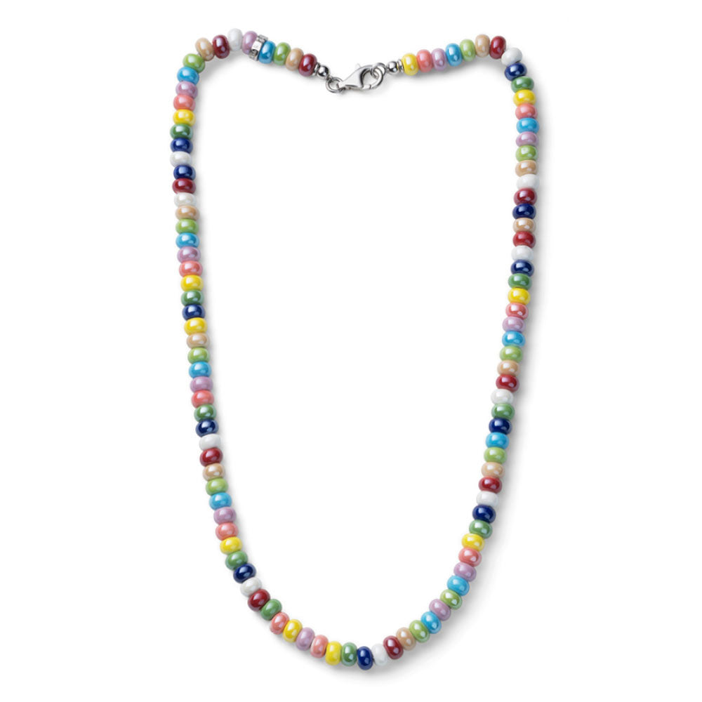 Collana Donna Maria Cristina Sterling Argento 925 Ceramica Candies Ovali G4087