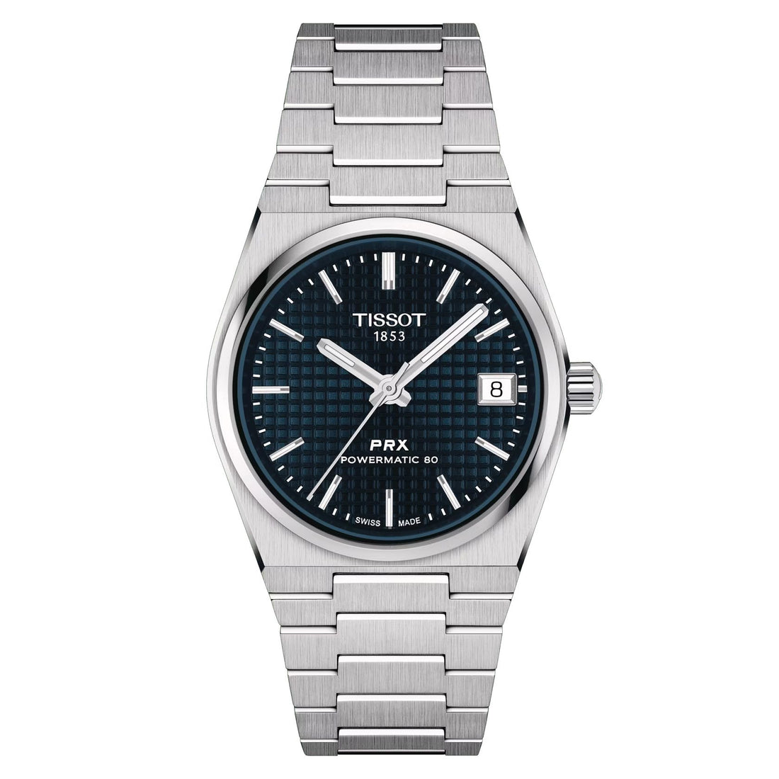 Orologio Unisex Tissot Acciaio Prx 35 mm Blu Powermatic 80 Data T1372071104100