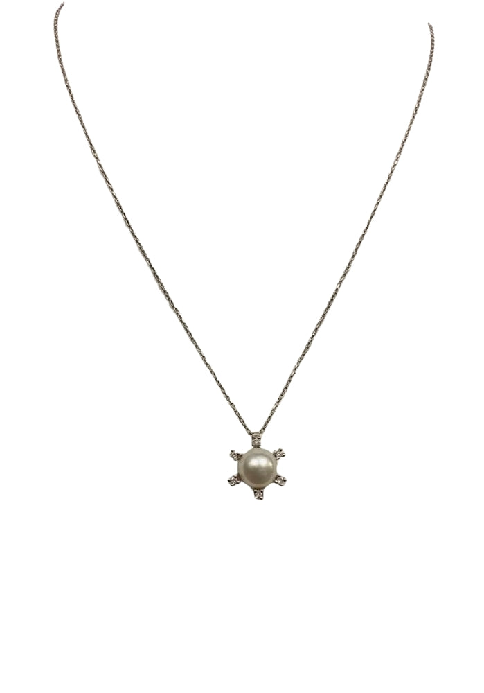 Collana Donna Nimei Girocollo ORO 750 Perle Diamanti PCL1250