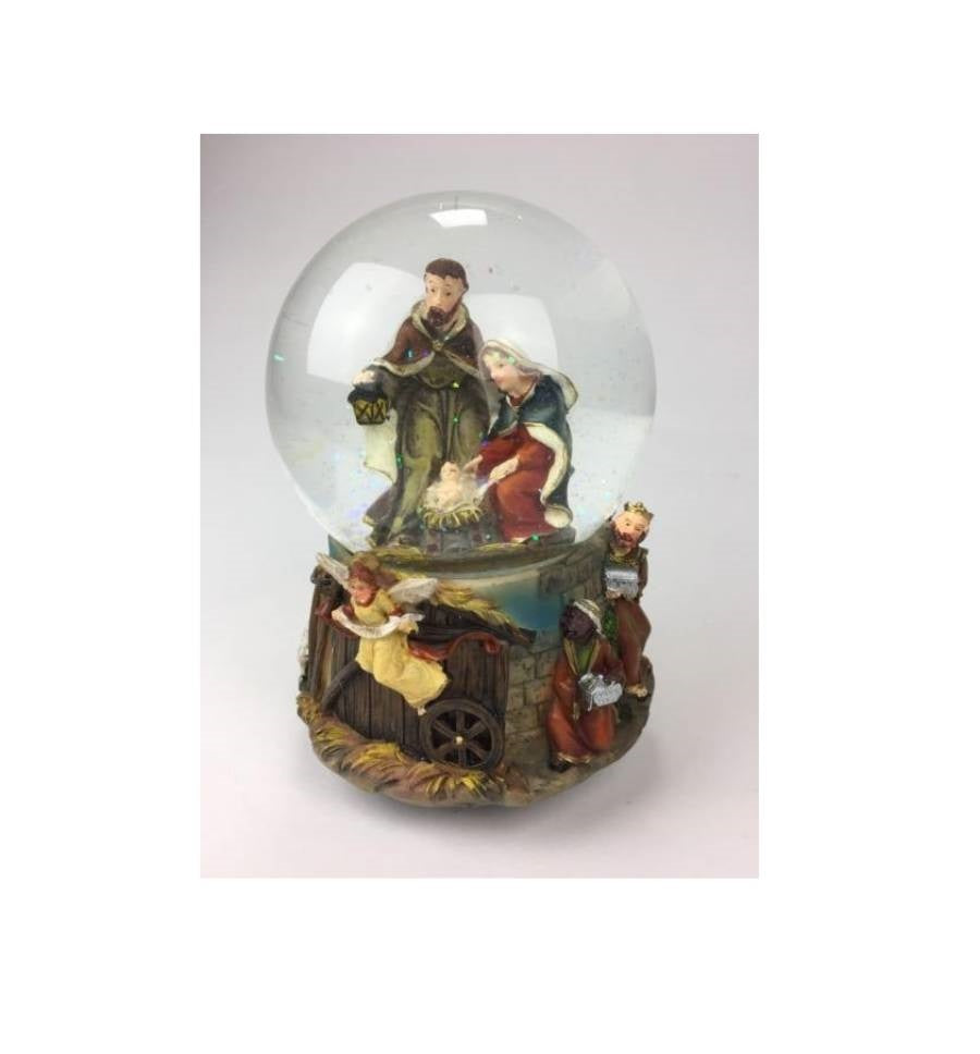 Scultura Il Mondo Dei Carillion Palla di neve presepe, Gesù nel fieno 56036