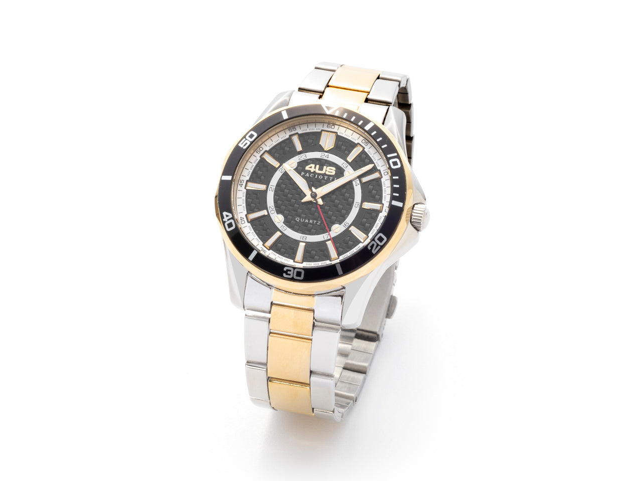 Orologio Uomo 4US Cesare Paciotti Acciaio Dorato Bianco Quarzo Nero T4LS353