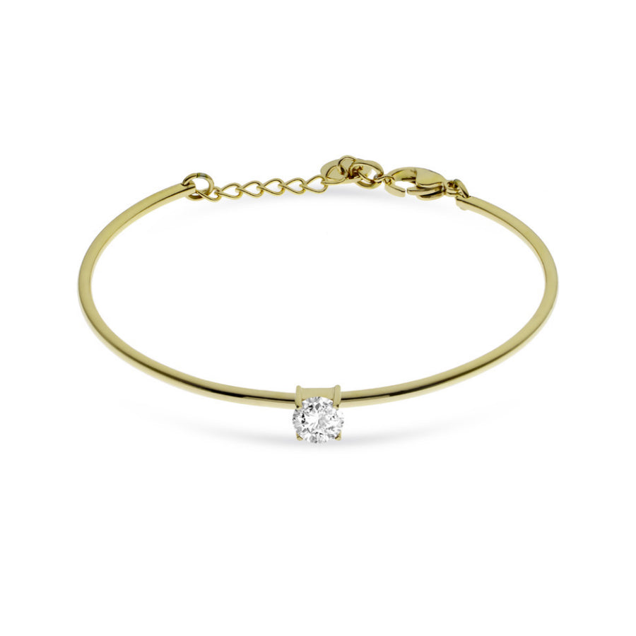 Bracciale Donna Liu Jo Acciaio Dorato Rigido Punto Luce Zircone LJ2542