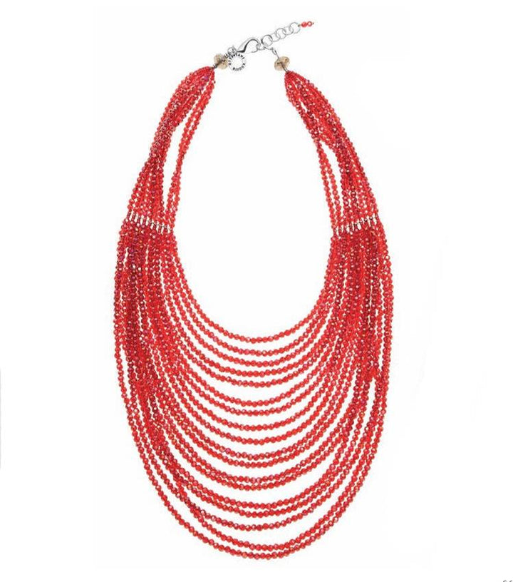 Collana Donna Ottaviani Cristalli Rossi Multifilo 501259C