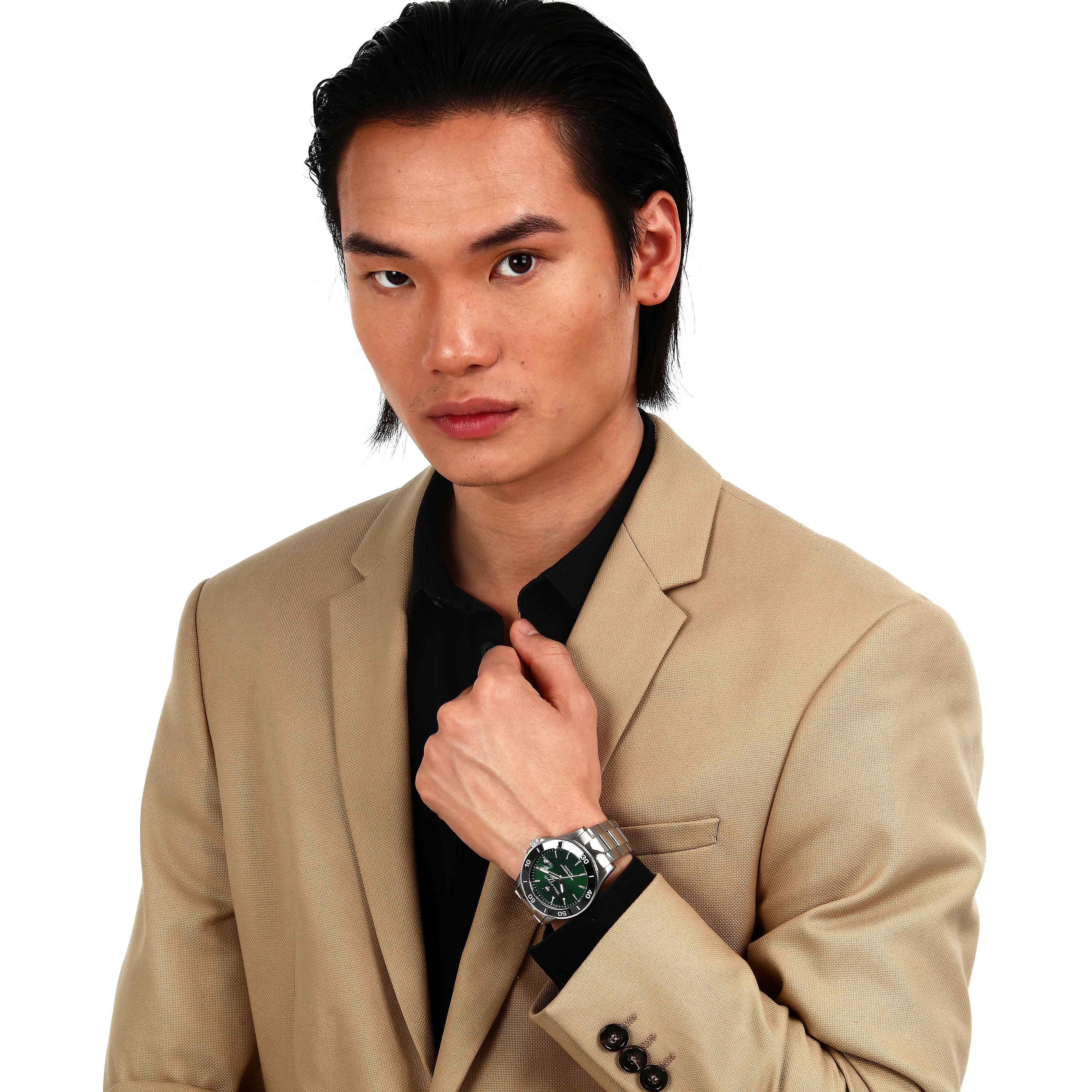 Orologio Uomo Maserati Acciaio Lucido Quarzo Solo Tempo Verde Data 100 M R8853100038