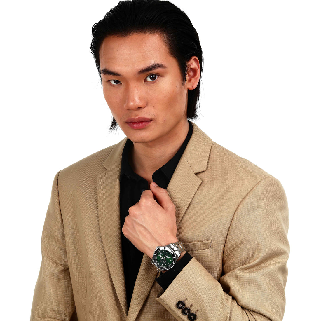 Orologio Uomo Maserati Acciaio Lucido Quarzo Solo Tempo Verde Data 100 M R8853100038