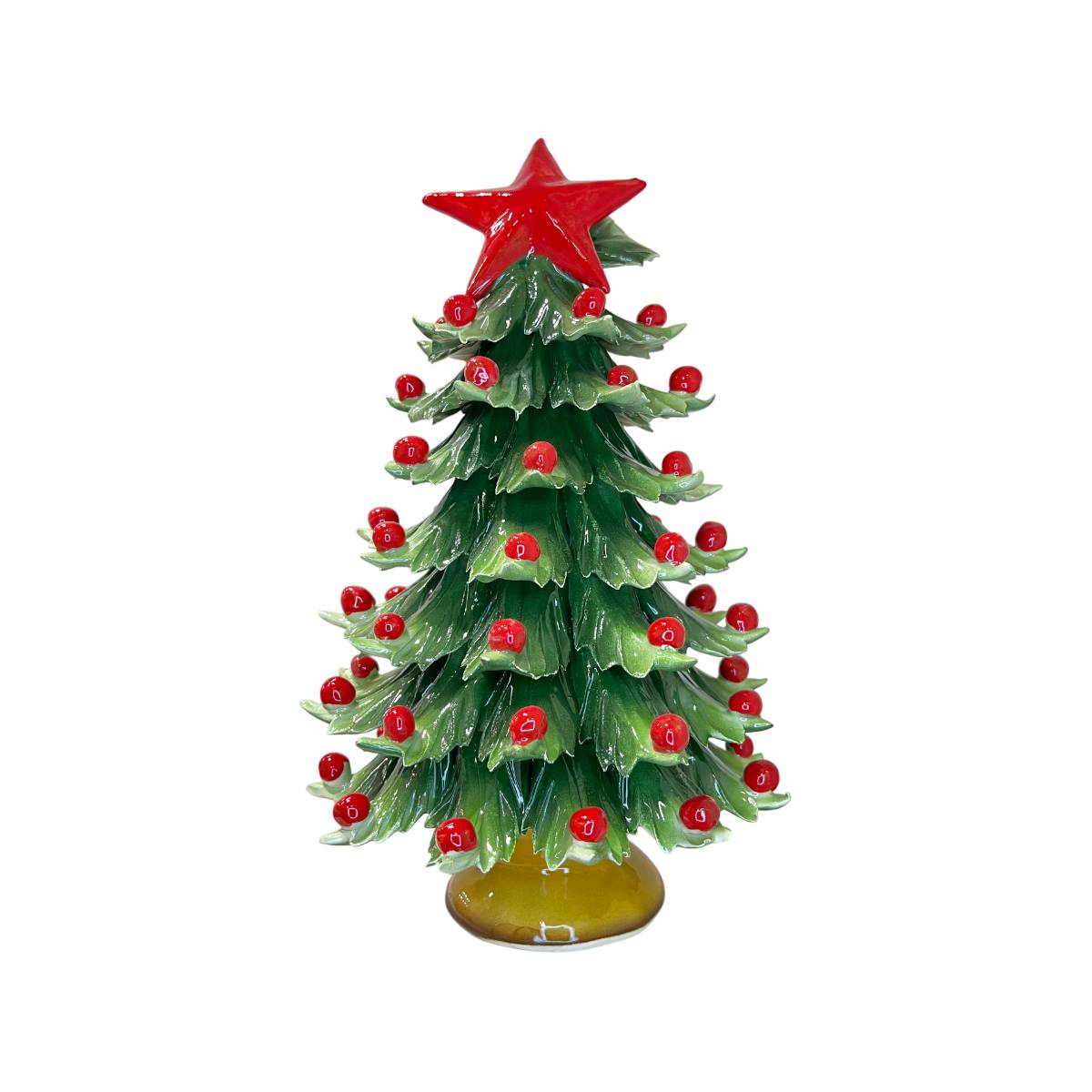 Albero di Natale Capodimonte Palline Rosso Stella 33cm CAP52