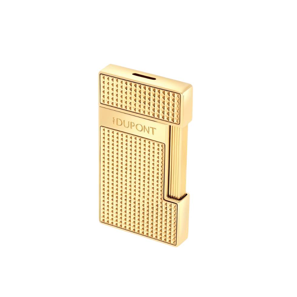 Accendino Uomo Dupont Slimmy Acciaio Dorato Testa Di Diamante 028119