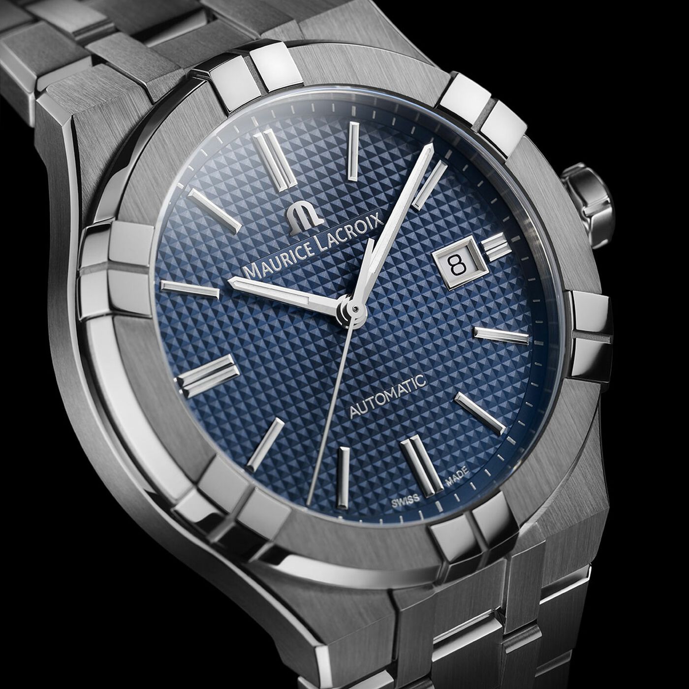 Orologio Uomo Maurice Lacroix Aikon Data Automatico Blu AI6008-SS002-430-1