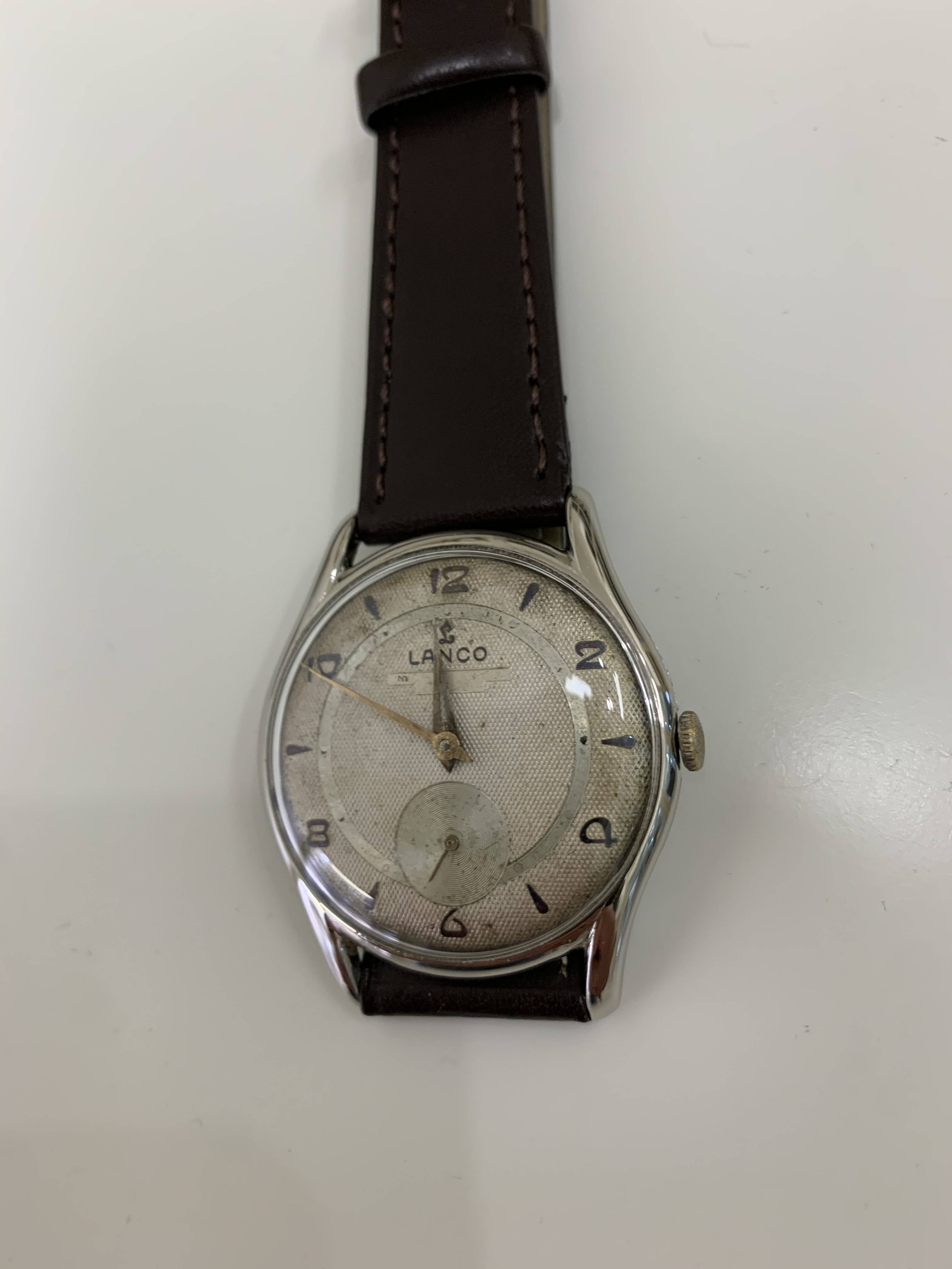 Orologio Uomo Vintage Meccanico Carica Manuale Lanco 1305 Mod 11 Cassa 37