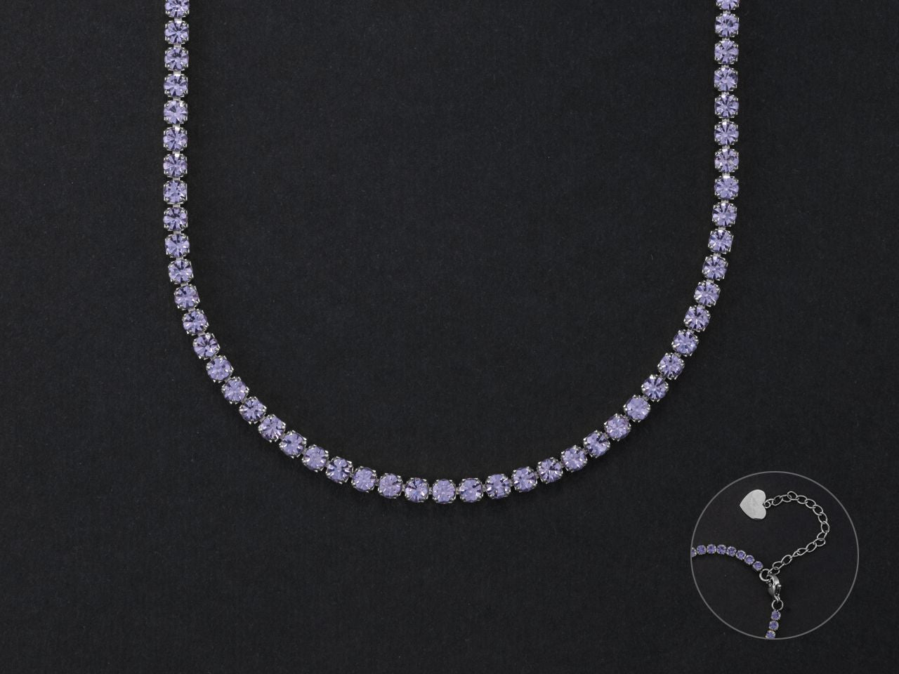 Collana Donna 4US Cesare Paciotti Acciaio Tennis Zirconi Viola 3 mm 4UCL5472W