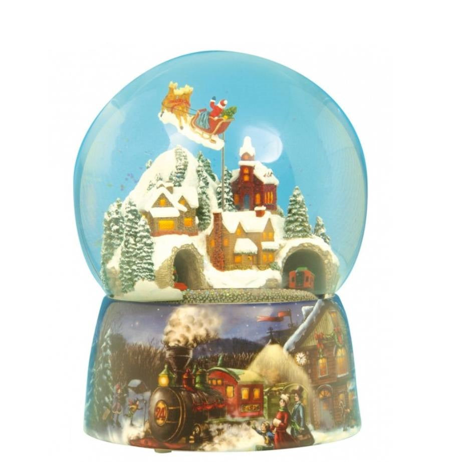 Scultura Il Mondo Dei Carillion Palla Di Neve Babbo Natale In Slitta 49001
