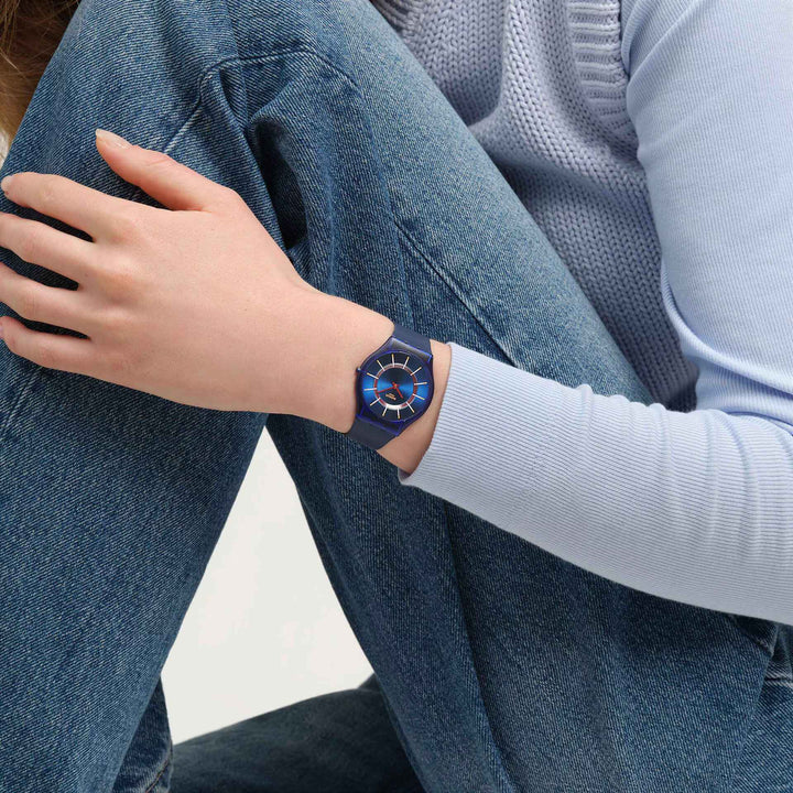 Orologio Unisex Swatch JAMMY GRAPE DREAM Skin Blu Turchese SS08I100