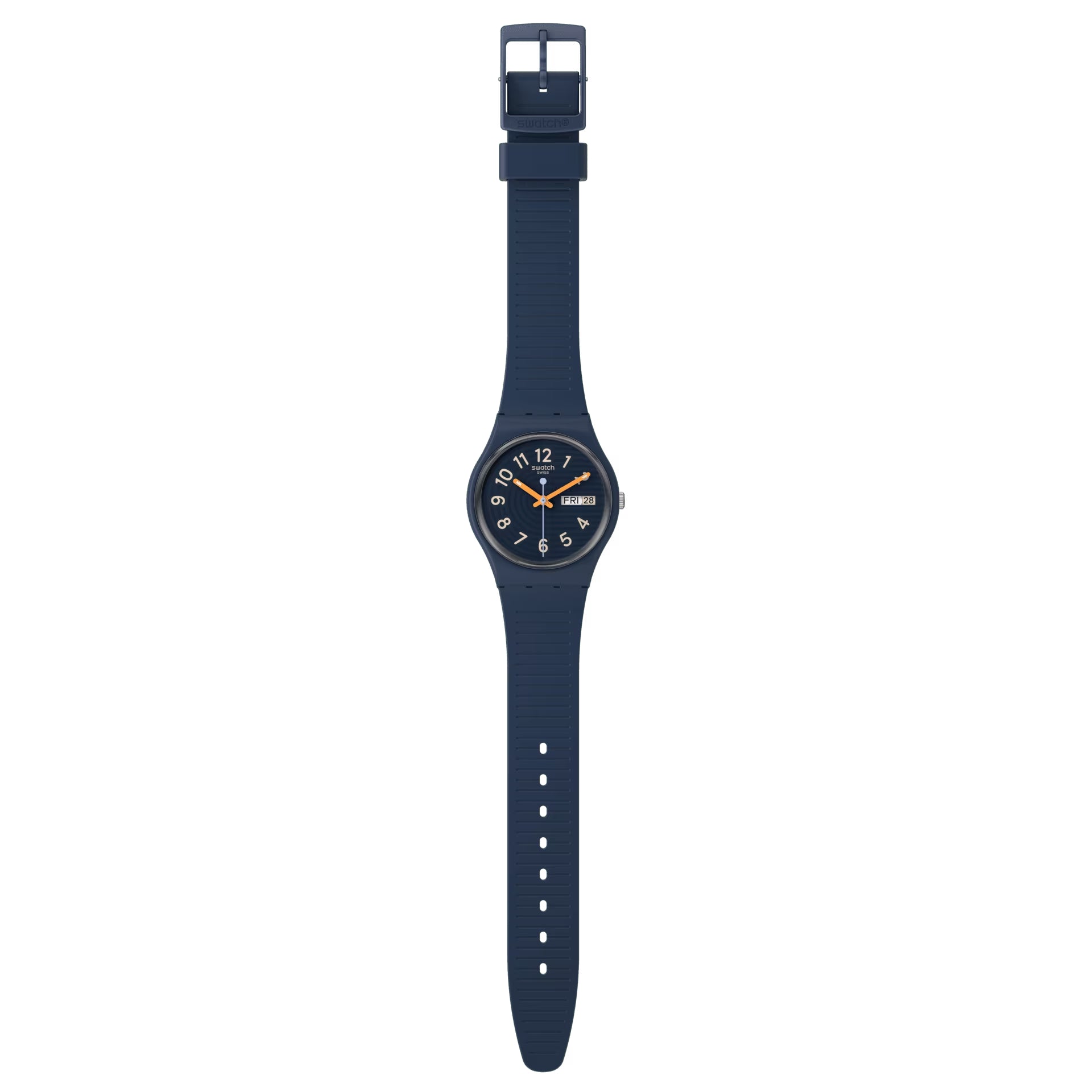 Orologio Unisex Swatch Trendy Lines At Night Quarzo Doppia Data Blu SO28I700