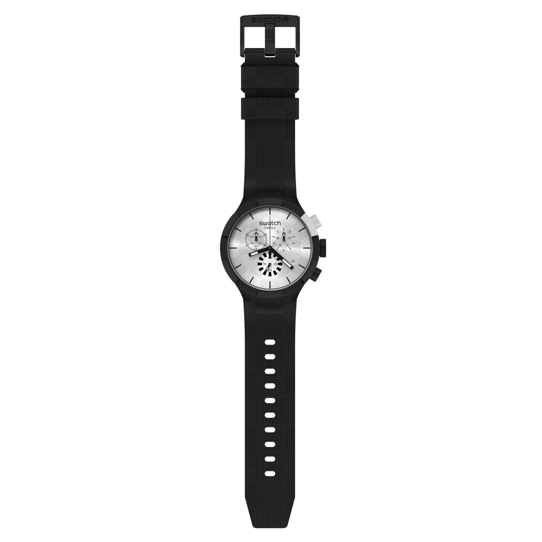 Orologio Uomo Swatch Big Bold Chequered Silver Argentè Cronografo SB02B404