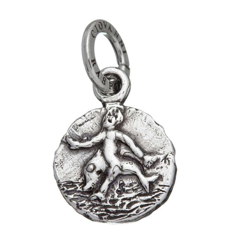Charm Unisex Giovanni Raspini Argento 925 Moneta Arione Realizzato A Mano 09624