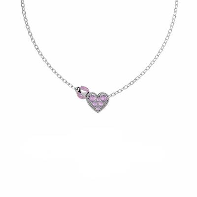 Collana Bambina Nanàn Argento 925 Cuore Coccinella Rosa NAN0629