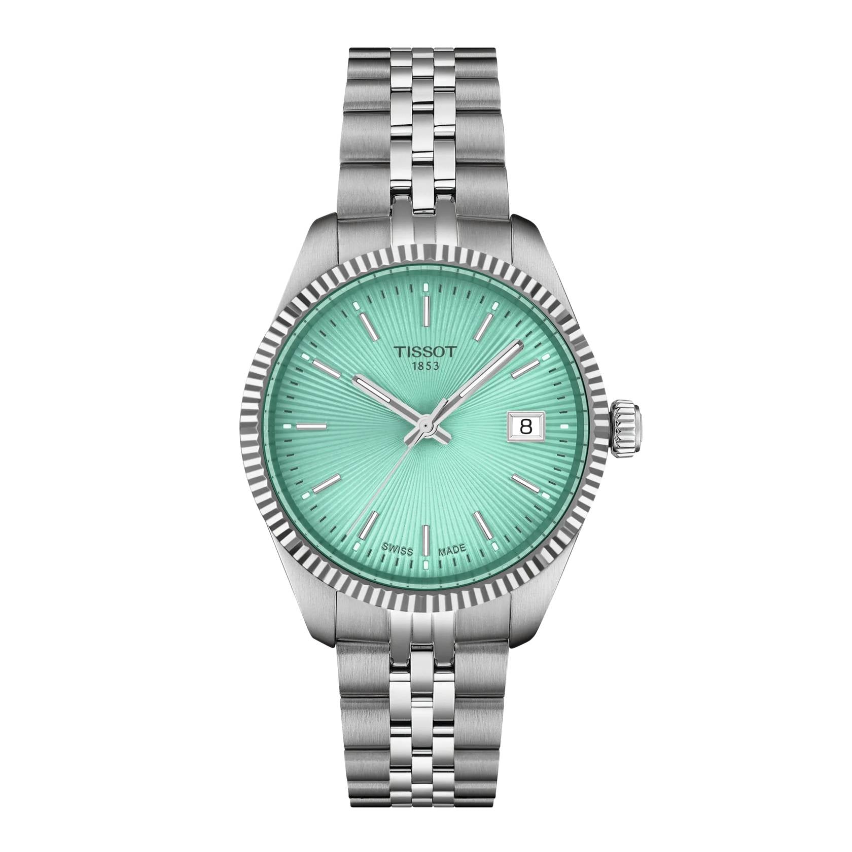 Orologio Donna Tissot Ballade Acciaio Verde Acqua Quarzo Data T1562101109100